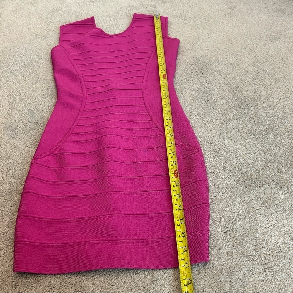 Guess by Marciano hot pink sleeveless low back bandage bodycon cocktail dress XS - Picture 7 of 11